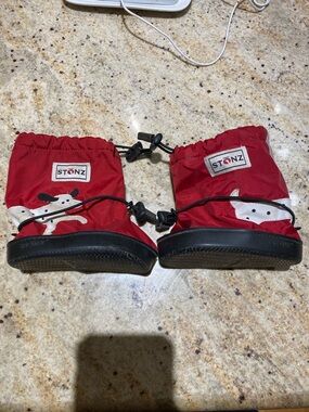 Stonz Red Kids Waterproof Booties -  Large Red unisex